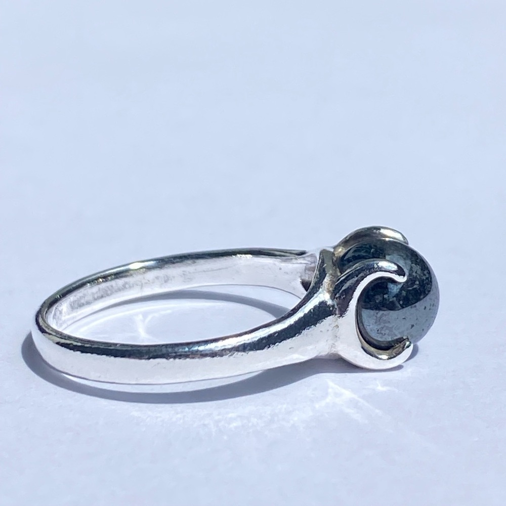 925 Sterling Silver Hematite Ring - image 8